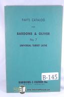 Bardons & Oliver-Bardons & Oliver No. 7 Turret Lathe Parts Manual-#7-7-No. 7-01